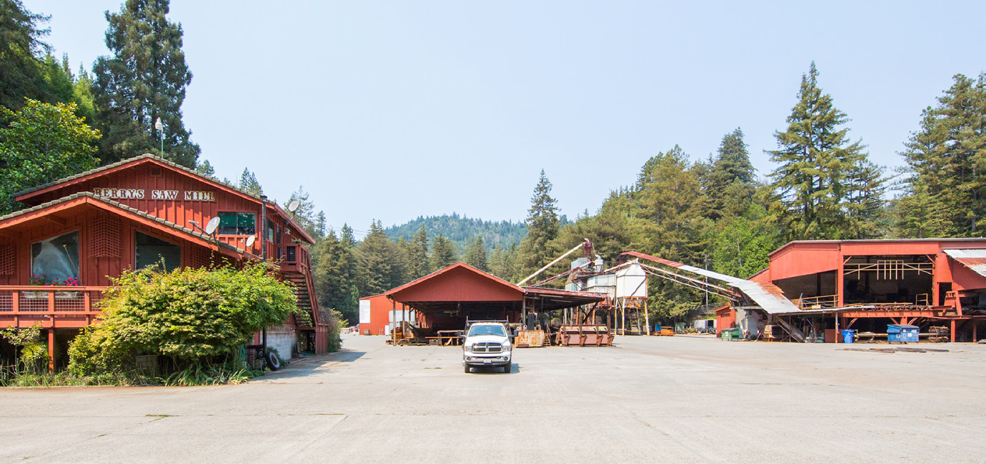View of front of Berry's Sawmill